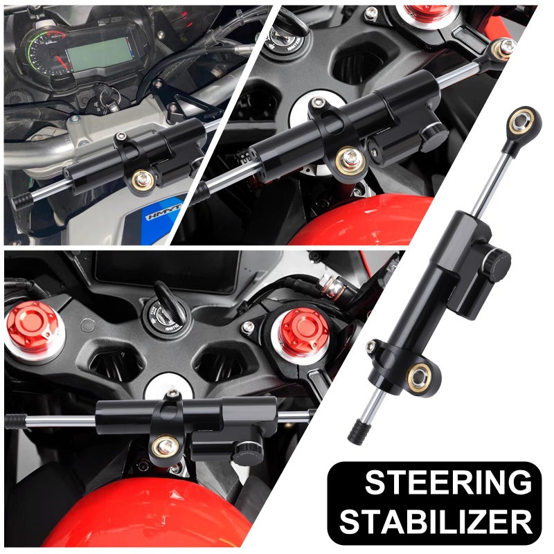 KIMISS Steering Damper With Bracket, Aluminum Universal Motorcycle Steering Damper Stabilizer Linear Reversed Safety Control - Image 5